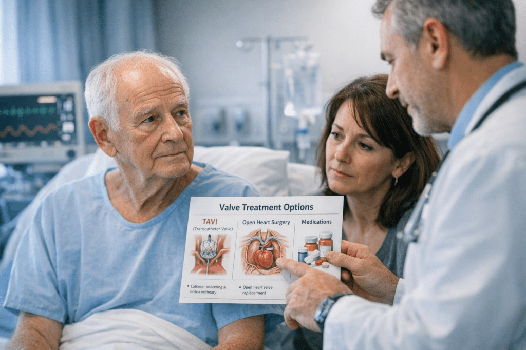 Welke behandelingen zijn er bij aortaklepstenose (TAVI, operatie of medicatie) en wanneer kom je voor welke optie in&nbsp;aanmerking?